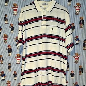 Vintage Penguin Club Polo Shirt 2xl Big Made In Usa Red/navy Crazy Design